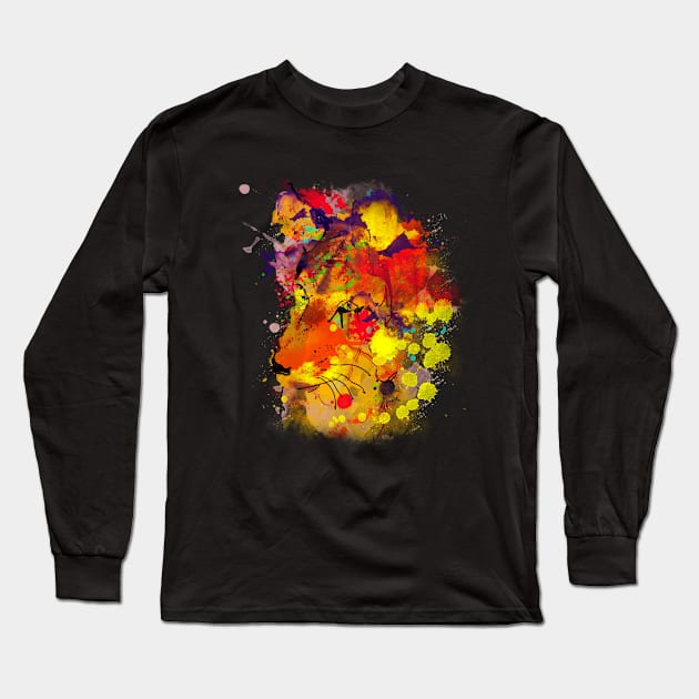 Fox watercolors Long Sleeve T-Shirt by Wimido